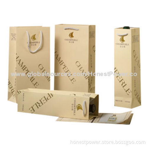 Wine Bag with PP Matte Lamination Finish, Customized Sizes and Designs are Accepted